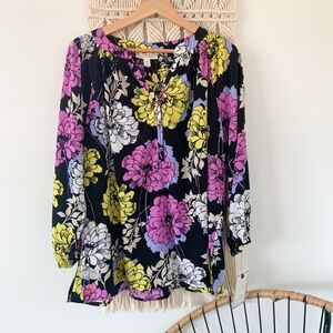 Floral top quarter button up women’s